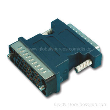DB25 to V.35 Adapter with Black PVC Molding Hood and Gold or Nickel Plated Connector